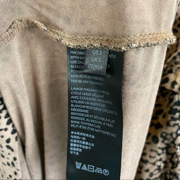 Anthropologie Maeve Black Tan Ruffle Sleeve Top Size Small - Picture 7 of 7